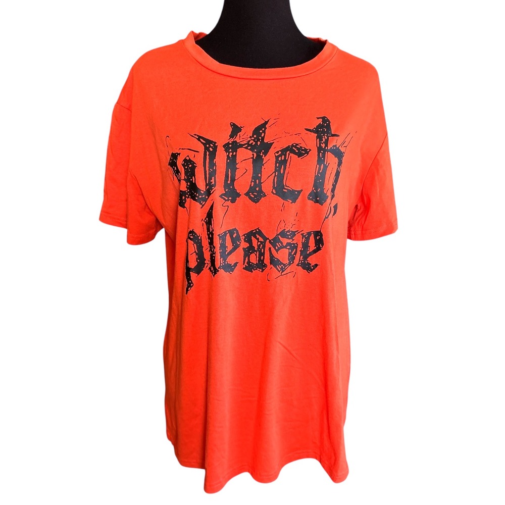 Witch Please Orange Graphic Tee, Size XL, Halloween, Costume, Funny